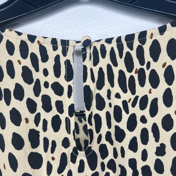 J.Crew Women's Animal Print Blouse Sz 2 Long Sleeve Leopard Old Money Neutral - Picture 6 of 9